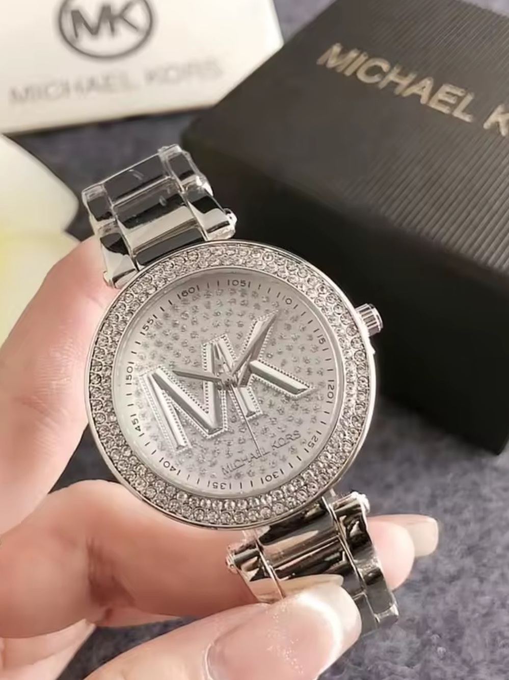 Michael Kors Silver Crystal Pavé Dial Women's Watch